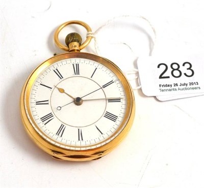 Lot 283 - An 18ct gold open faced pocket watch