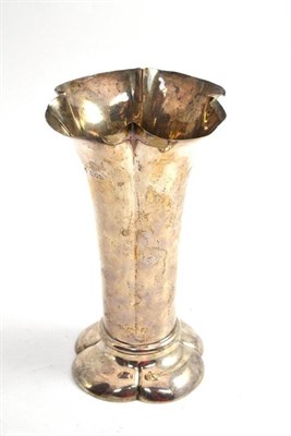 Lot 319 - A Victorian silver flower vase, Horace Woodward & Co Ltd, London 1900, of plain quatrefoil...