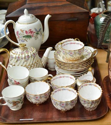 Lot 327 - Wedgwood coffee set, Copeland tea set and Bloor Derby oval meat dish (a.f.)