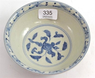 Lot 335 - Chinese blue and white bowl, diameter 16cm