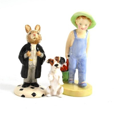 Lot 376 - Royal Doulton Bunnykins Lawyer, a figure ";Golliwog"; and a dog