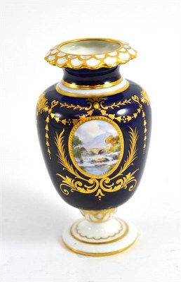 Lot 377 - A Royal Crown Derby vase, signed Dean (a.f.)