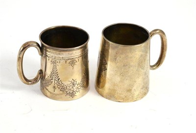 Lot 380 - Two silver mugs