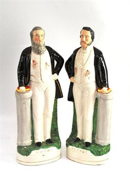 Lot 416 - Pair of Staffordshire figures Moody & Sankey, height 44cm