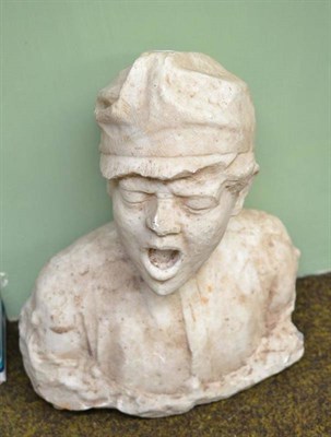 Lot 424 - A carved marble bust, signed Dalou