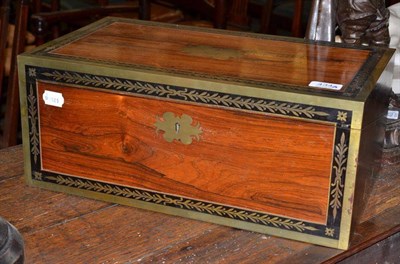 Lot 434 - A 19th century rosewood and brass inlaid writing slope