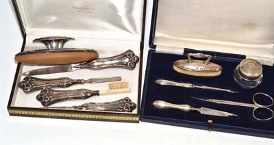 Lot 440 - Two silver manicure sets