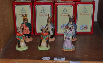 Lot 485 - Thirteen Royal Doulton Bunnykins Robin Hood figures