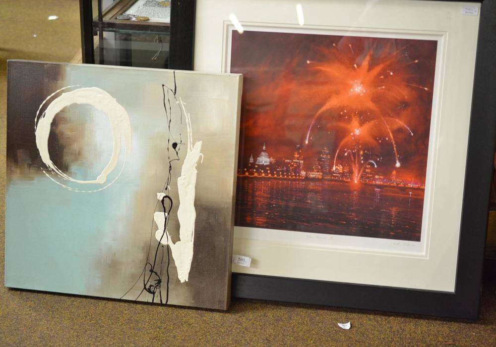 Lot 580 - Laurie Maitland (b.1969), ";Chord"; , Signed, acrylic on canvas, 60cm by 60cm, unframed,...