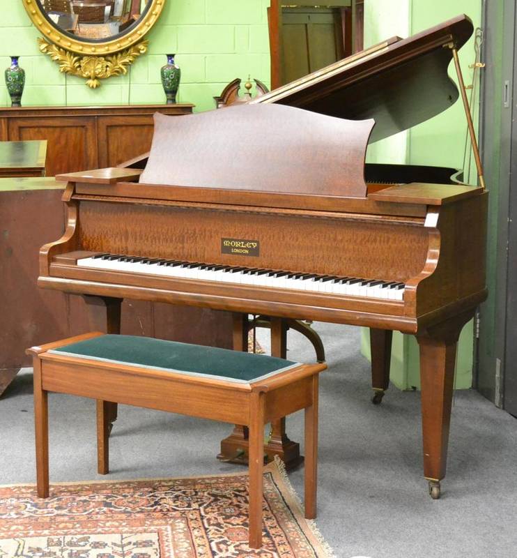 Lot 1014 - A Morley of  London 4'6 " Mahogany Cased Baby Grand Piano, model no.11491, circa 1930, raised...