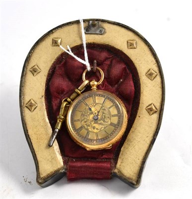 Lot 14 - A cased 18ct gold watch