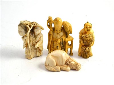 Lot 35 - Four ivory netsukes