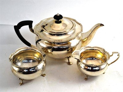 Lot 52 - Silver three piece tea service