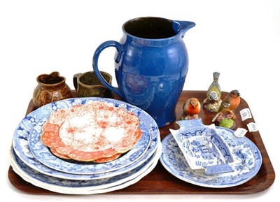 Lot 63 - A collection of 19th century blue and white ceramics, three Royal Worcester birds, etc