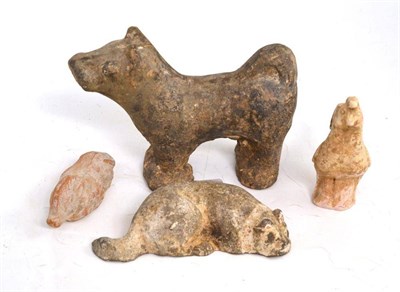 Lot 85 - Four Han pattern pieces comprising dog, cockerel, pig and cat