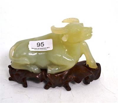 Lot 95 - Carved jade type buffalo