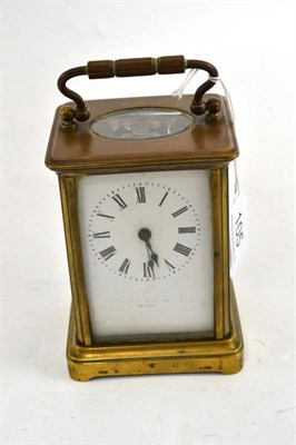 Lot 105 - A brass carriage timepiece