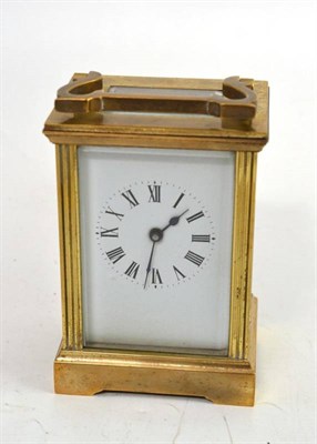 Lot 113 - A brass carriage clock