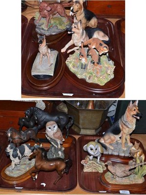 Lot 181 - A collection of Beswick and Border Fine Arts models including Alsatians etc