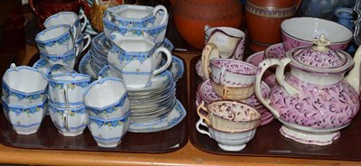 Lot 208 - Royal Doulton Arvon pattern tea set and pink lustre tea wares