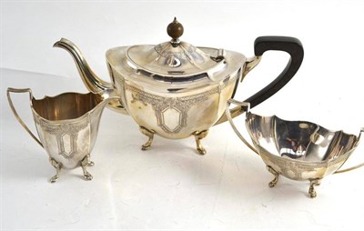 Lot 219 - A Queen Elizabeth II silver three piece tea service