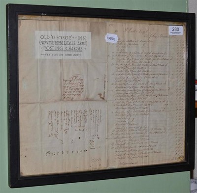 Lot 280 - Indentures from The Old George Inn 17.96 Posting Charges