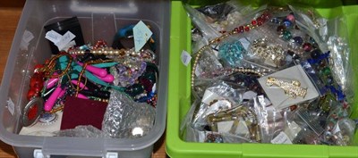 Lot 325 - A large quantity of costume jewellery in three boxes, including watches, necklaces, brooches etc