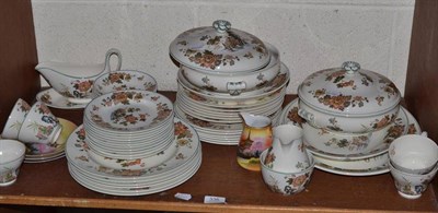 Lot 336 - Wedgwood Eastern Flowers pattern tea and dinner wares and three Noritake plates and a jug