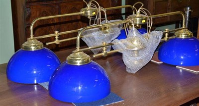 Lot 364 - Two billiard table lamps