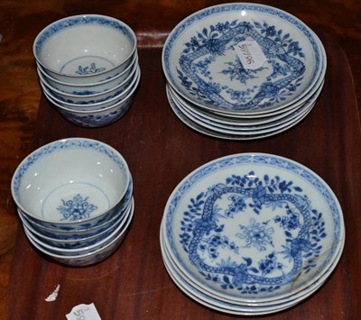 Lot 365 - A set of ten 18th century Chinese blue and white export tea bowls and matching saucers