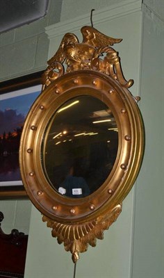 Lot 433 - Regency style gilt convex mirror