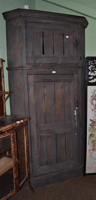 Lot 447 - A pair of pine corner cupboards