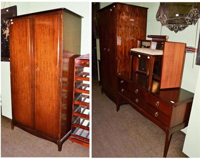 Lot 450 - Two stag wardrobes, stag dressing table and pot cupboard