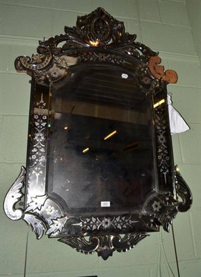 Lot 452 - A Venetian pier glass mirror with floral decoration