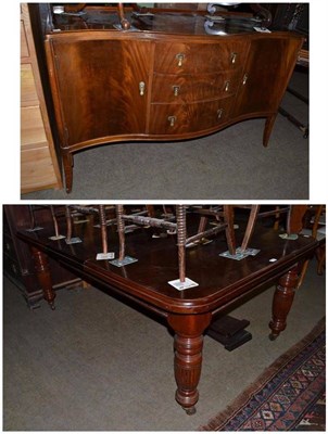 Lot 456 - Victorian extending dining table and a early 20th century mahogany serpentine front sideboard