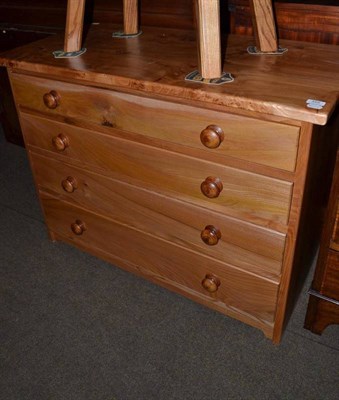 Lot 466 - A modern elm chest of drawers, with four graduating drawers, turned handles, 108cm by 53.5cm,...