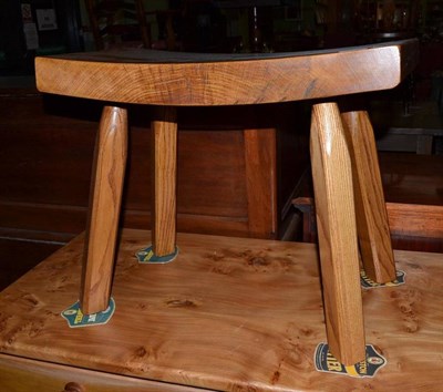 Lot 467 - Yorkshire School oak stool, on four square section legs