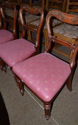 Lot 504 - Set of seven Victorian balloon back chairs