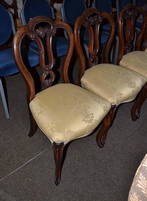 Lot 507 - A set of five Victorian balloon back dining chairs