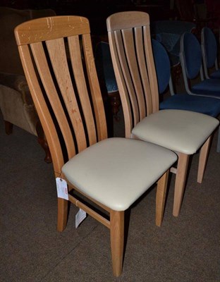 Lot 510 - Pair of oak high back dining chairs