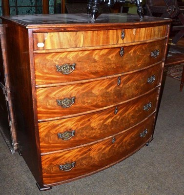 Lot 524 - Victorian walnut bow fronted four height chest