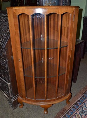 Lot 529 - Walnut corner display cabinet