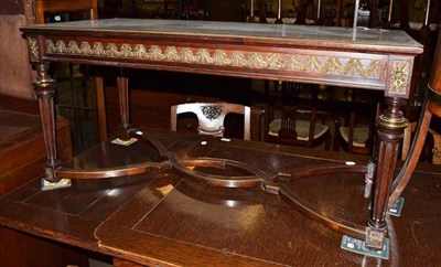 Lot 532 - An Empire style brass inlaid coffee table