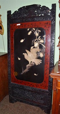 Lot 536 - A Japanese lacquer twin panel screen