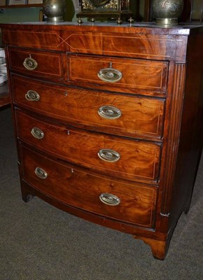 Lot 551 - Regency mahogany bowfront chest of drawers.