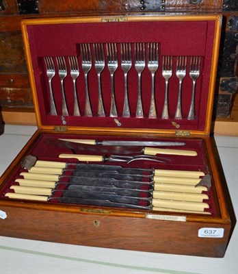 Lot 637 - A plated table service by George Butler in an oak canteen