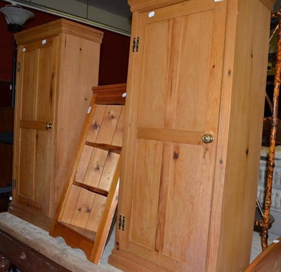 Lot 641 - Two pine cupboards and a pine corner cupboard