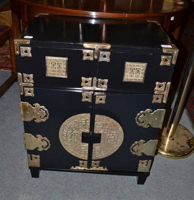 Lot 652 - Black Oriental cabinet