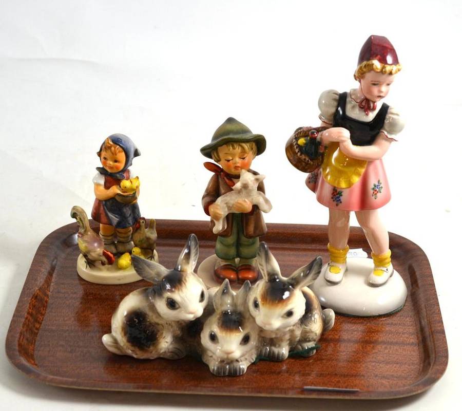 Lot 58 - Austrian figure and three Goebel figures