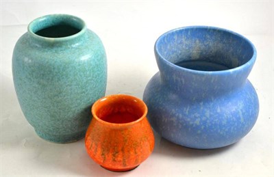 Lot 59 - Three Royal Lancastrian matte glaze vases